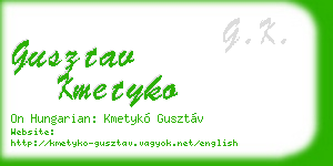 gusztav kmetyko business card
