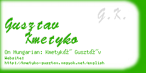 gusztav kmetyko business card